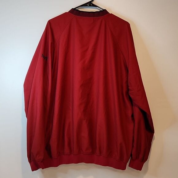 Ashworth Golf Weather Systems V-Neck Pullover Size XL Lined Wind Resistant Red - Picture 9 of 12